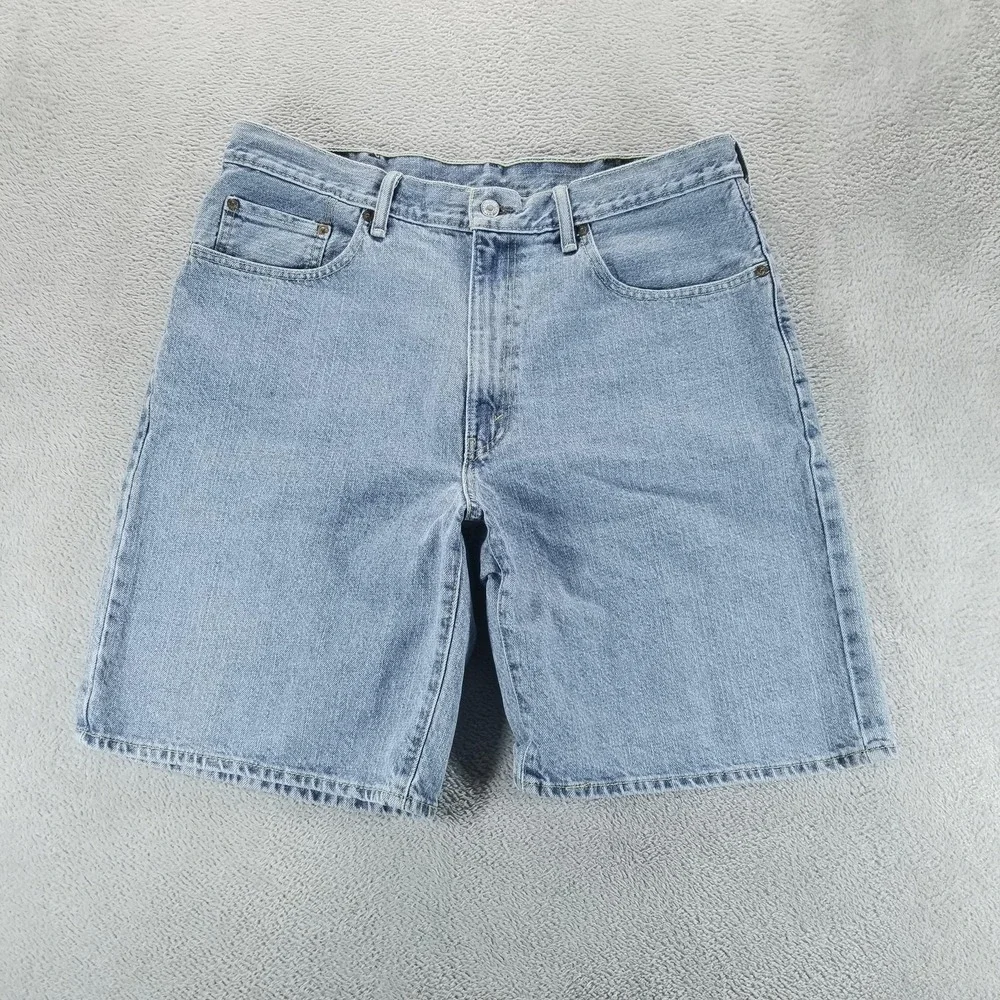 Levis 550 Shorts Mens 38 Blue Denim Bermuda Relaxed Fit 11